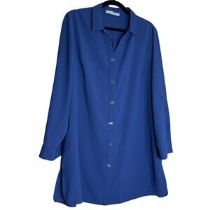 Duses Tunic Dress Womens 48 US 14 / 16 Blue Lagenlook Preppy Nautical Minimalist